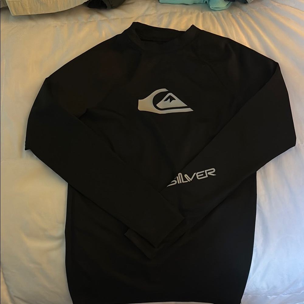 Quiksilver Black Rashguard Swim Top